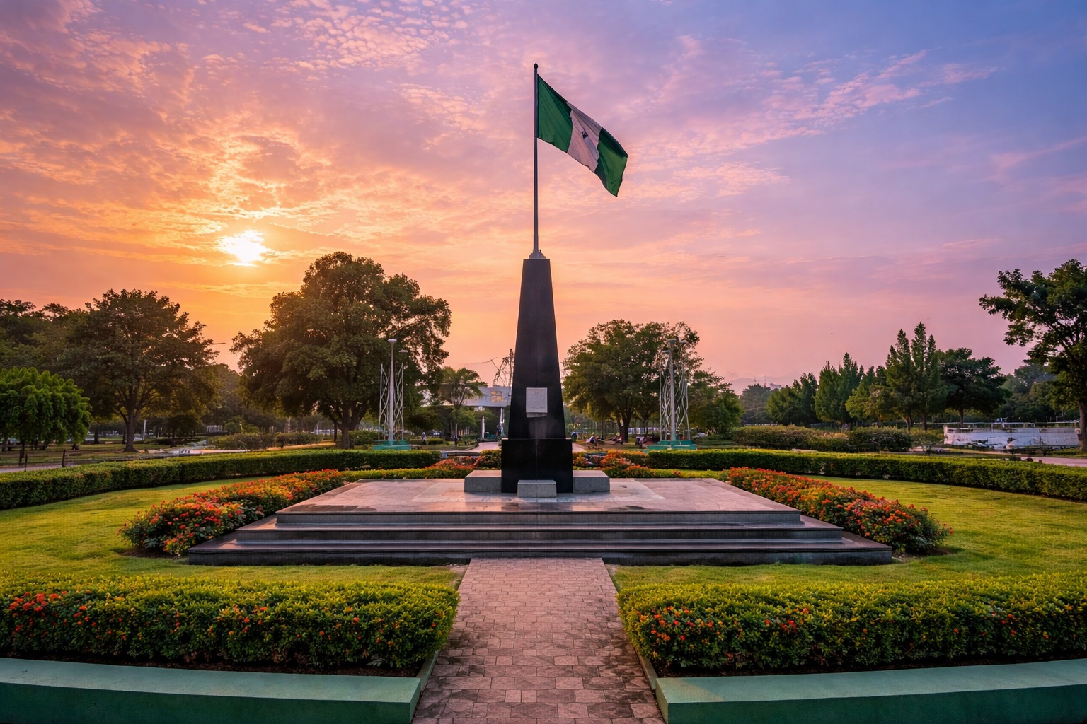 The Calabar cenotaph at Millennium Park in Eleven Eleven, Calabar.