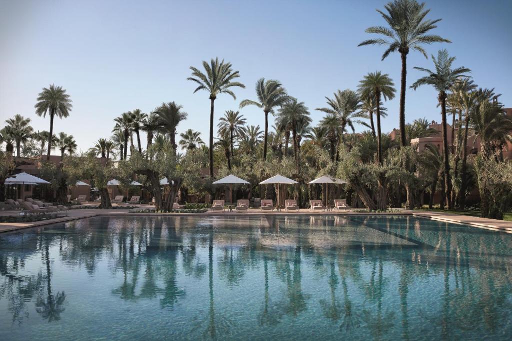 Royal Mansour poolside and sun loungers